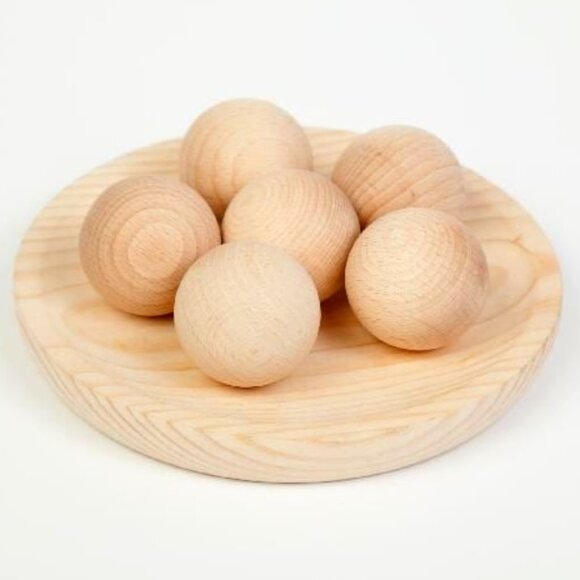 NWT Grapat Wooden Toys Large Natural Balls Set of 6 - Picture 1 of 2